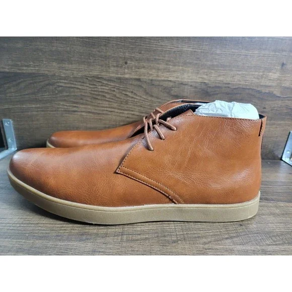 Alfani Men\'s Barrett Faux Leather Chukka Boot Tan w/ Gum 9M New Alfani Men main image 2